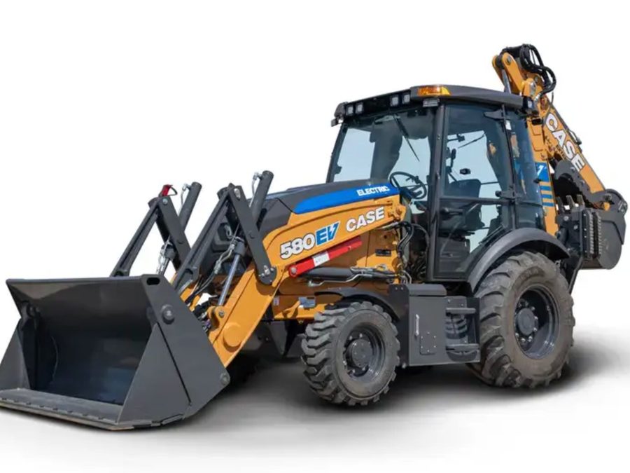 Case 580EV electric backhoe loader